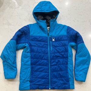 Spyder Mens Puffer Hooded Jacket- Mens Glissade